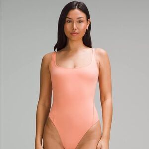 LULULEMON NWT Wundermost Nulu Square-Neck Sleeveless Bodysuit | Coral Kiss